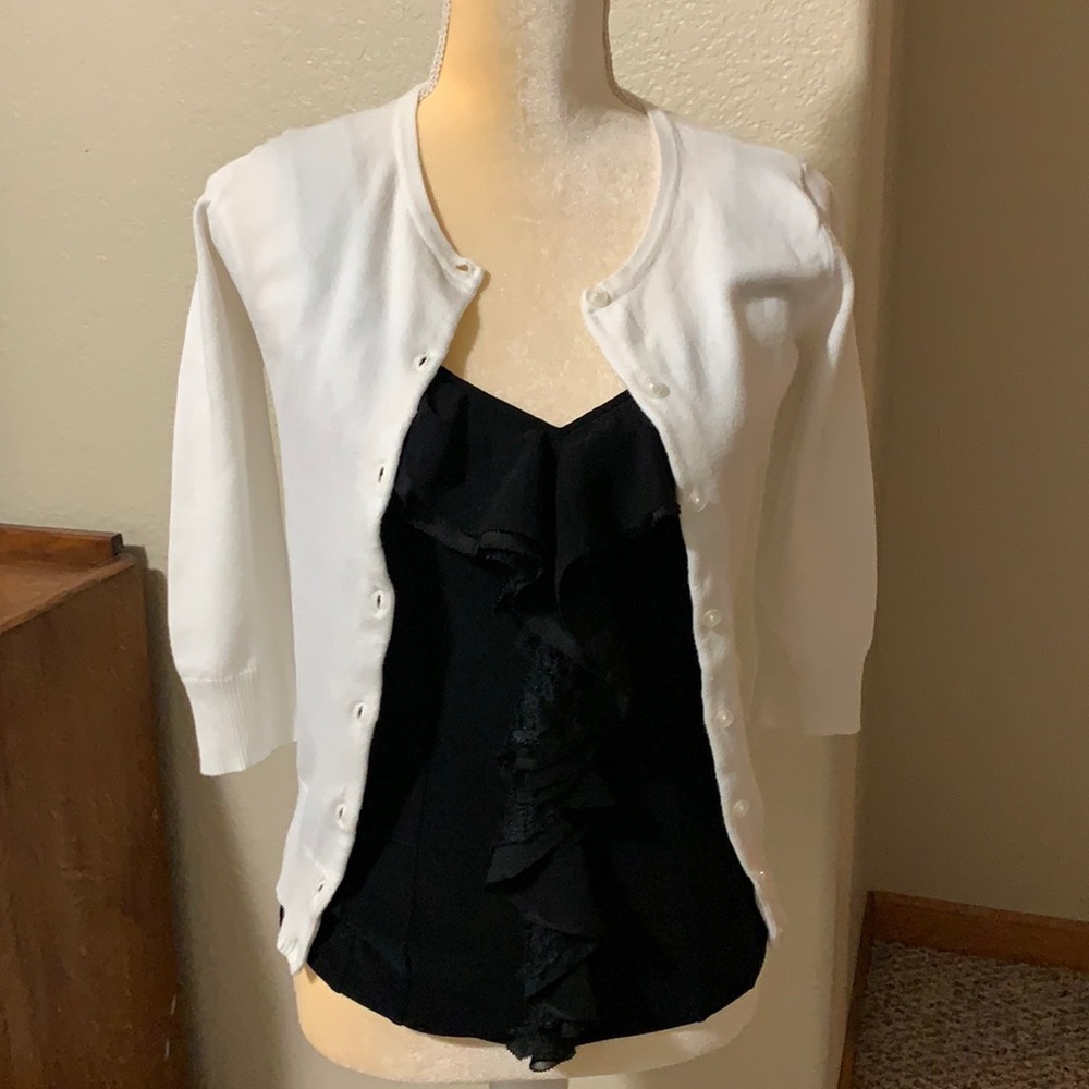 Off-White 3/4 Sleeve Lightweight Cardigan